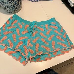 Lilly Pulitzer Teal and Orange Pineapple Shorts